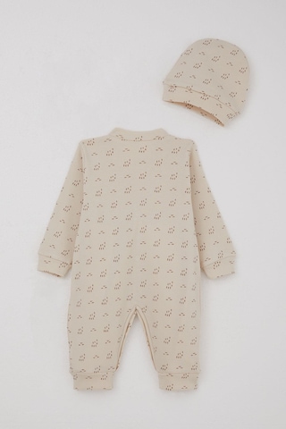 Breeze Erkek Bebek Tulum Desenli 0-6 Ay, Bej Bej