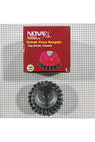 Novax Çanak Fırça Burgulu 100 Mm M14 Tüv Onaylı Ce Belgeli Daire Burgu Çanak
