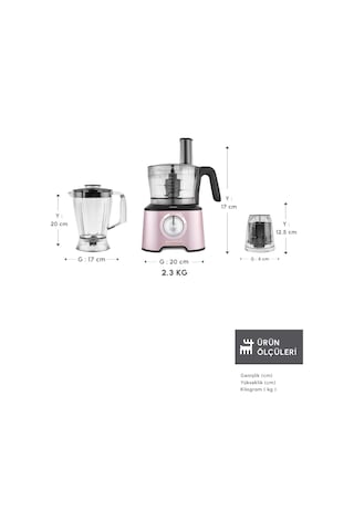 Karaca Mastermaid Power Max 12 İn 1 Mutfak Robotu Rosegold 2500w