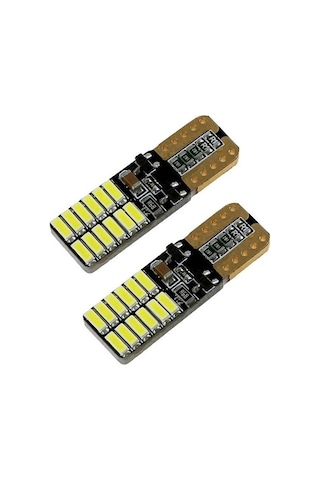 5 Adet T10 Led Beyaz 12v Park Led Plaka Tavan Led Ampul 24 Led