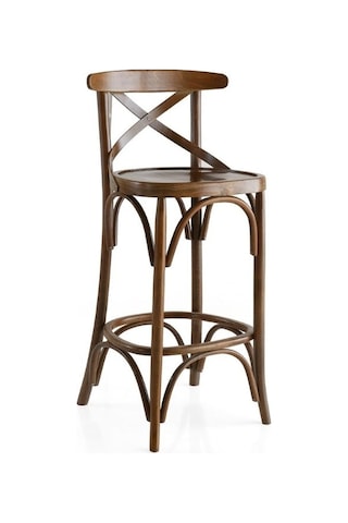 Thonet Ahşap Bar Sandalyesi Ceviz