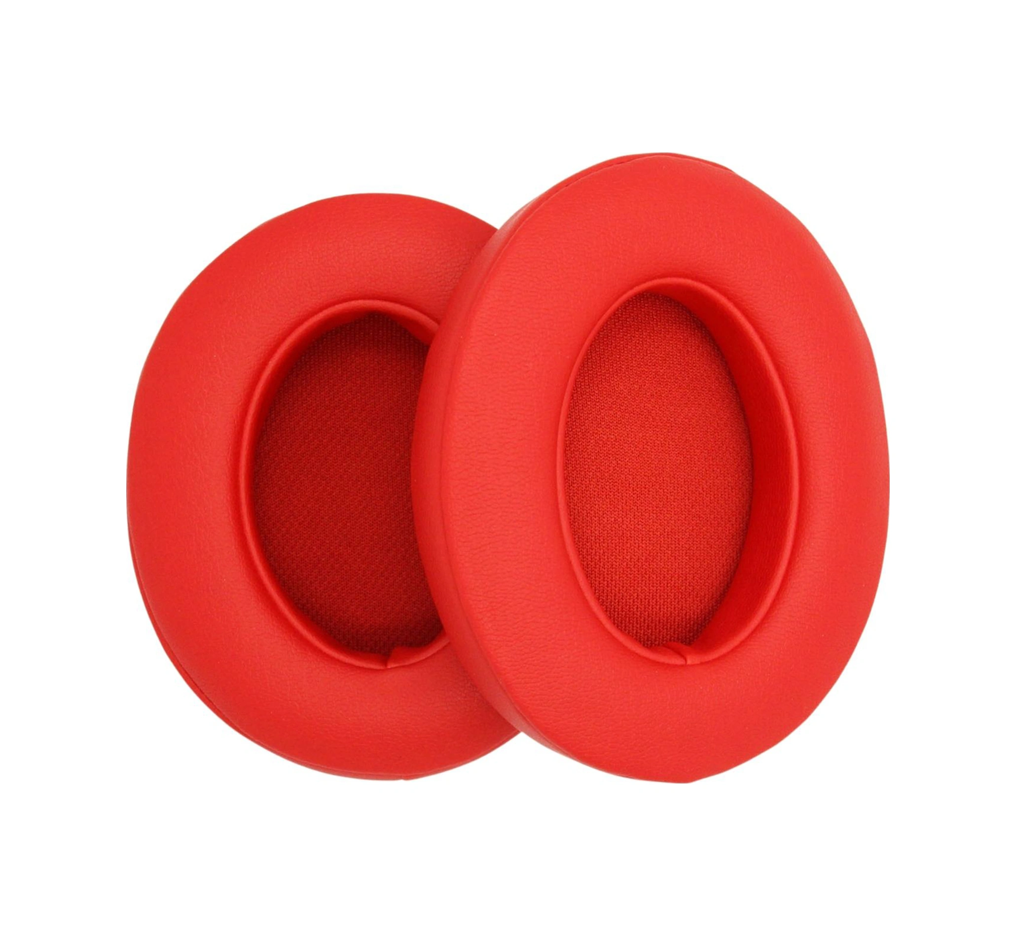 Qingmipy Beats Studio 2/3 İçin Protein Deri Hafıza Köpük Değiştirme Kulaklık Kılıfı - Kırmızı Kırmızı