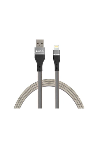 Imeng ML108 3.1A Usba To Lightning Örgülü Data Hızlı Şarj Kablosu Gri