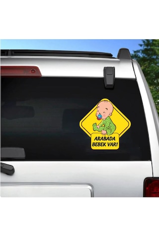 Arabada Bebek Var Sticker - Araba Oto Motosiklet Karavan Sticker - 00170 15x15 Cm