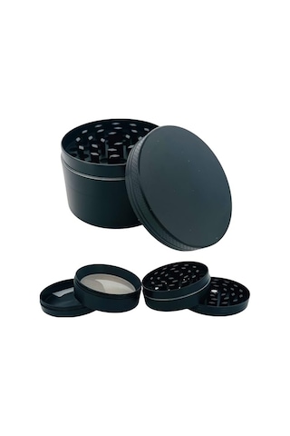 Efotech Grınder Parçalayıcı Metal Baharat Öğütücü Herb Spice 4 Katmanlı 40mm / 50mm / 63mm Sıyah, 63mm , Etg-4 Diğer