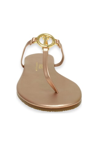 Tkees Tk-2112 Klasik Tokali Parmak Arası Bronz Kadın Terlik Bronz