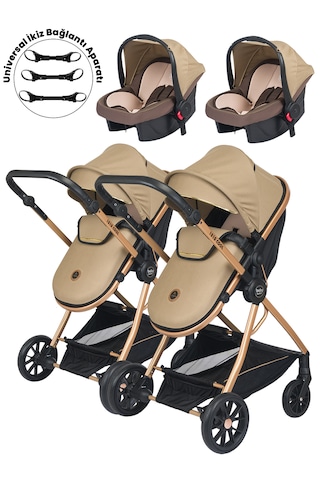 Baby Home 1010 Ayrılıp Birleşebilen Travel Sistem İkiz Bebek Arabası