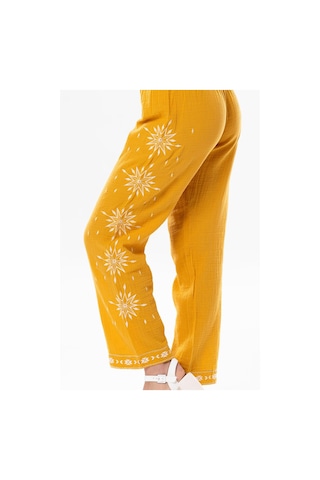 Eliş Şile Bezi Beli Lastikli Günışığı Yazlık Müslin Pantolon Hardal Hrd-hardal Hardal