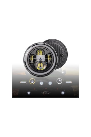 Pazly 7 İnç Retro Led Motosiklet Fısıltısı, Jeep Wrangler İçin 12v/24v, 6000k Beyaz Işık, Ip67 Su Geçirmez