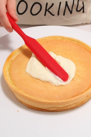 Silicolife Pasta Sıvama Spatulası, Silikon Çikolata Krema Reçel Sıyırma Sıvama Bıçağı Spatulası 25cm Kırmızı Kırmızı