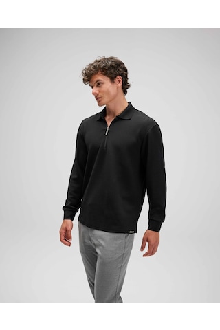 Ellesse Erkek Polo Sweatshirt Em601 Siyah