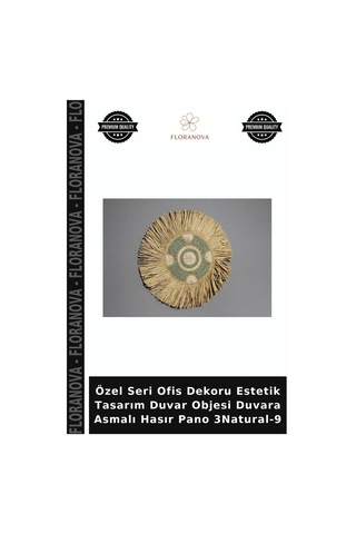 Özel Seri Ofis Dekoru Estetik Tasarım Duvar Objesi Duvara Asmalı Hasır Pano 3natural-9 Çok Renkli