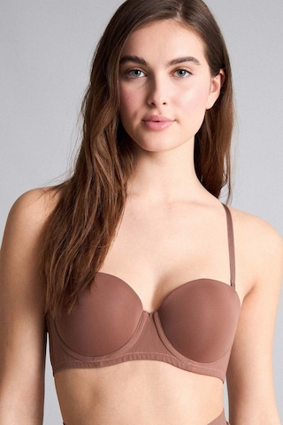 Defacto Yarım Dolgulu Micro Kaplı Yarım Dolgulu Balenli Tişört Bra Fall İn Love C1525ax25aubn307 Kahve