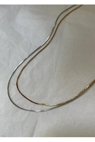 Gold Renk 60 Cm Unisex Çelik Ince Italyan Zincir Kolye Çelik