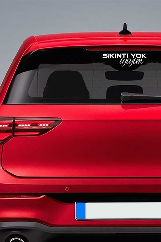 Beyaz Sıkıntı Yok İyiyim Araç Sticker 21x29 Cm, Oto Sticker, Araba Sticker