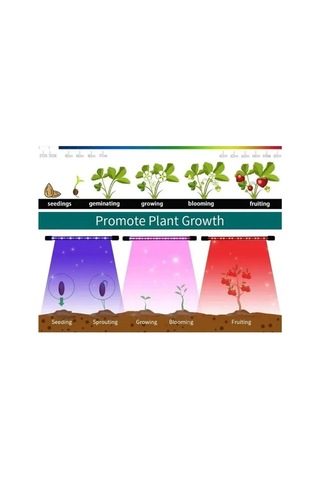 Geeksen 9w Zamanlayıcıklı Led Bitki Işığı - Mavi Kırmızı Mor Işık, Klipsli Kontrolcü, İç Mekan Büyüme Işığı