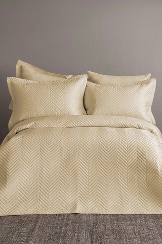 Simply Orchid Beige Pamuk Saten Nevresim Takımı Çift Kişilik Bej