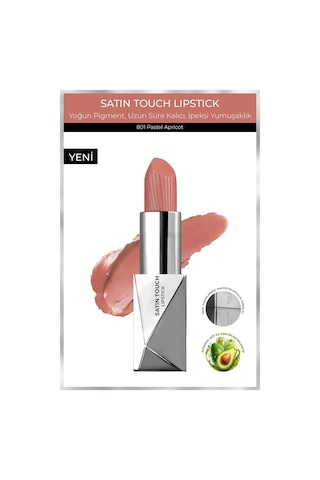 Alix Avien Uzun Süre Kalıcı Nemlendirici Pürüzsüz Etkili Yarı Mat Ruj Satin Touch Lipstick 801 Pastel Apricot