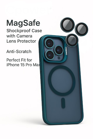 İphone 15 Pro Max Kılıfı, Kaliteli Kamera Lens Koruyucu Dahil, Magsafe Uyumlu Darbe Dayanaklı, 3 Renk Lacivert