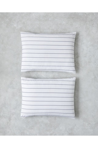 English Home Serene Stripes Pamuklu 2'li Yastık Kılıfı 50x70 Cm Lacivert Lacivert
