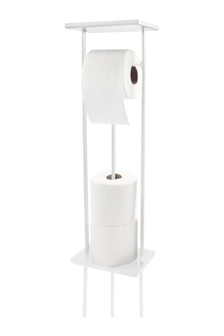 The Mia Tepsili Tuvalet Kağıdı Standı - Beyaz- 54x15x12 Cm