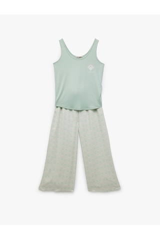 Koton Viskon U Yaka Kolsuz Geniş Paça Pijama Takımı Çiçek Desenli 5slk50026mw Çiçek Desenli Çok Renkli