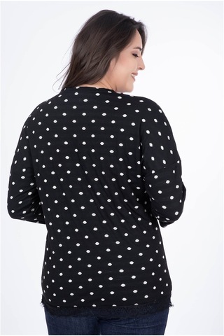 Eteği Dantelli Penye Tişört (532254192)