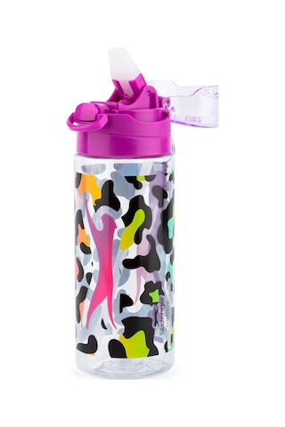 Slazenger 500 Ml Plastik Okul Matarası - Mor Kapaklı - Silikon Pipetli