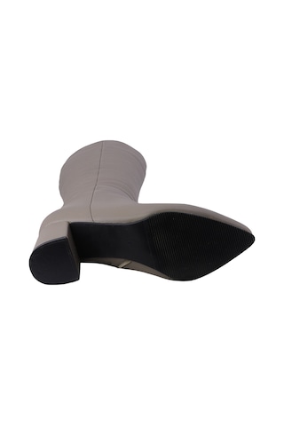 Hobby Ayakkabı Hobby 260404d Hakiki Deri Kadın Topuklu Çizme Vizon