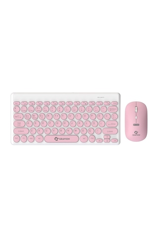 Gravion Km-bt37 Çif Modlu Wireles Bluetooth Klavye Mouse Set Pembe Optik
