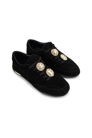 Tamer Tanca Kadın Hakiki Deri Siyah Süet Sneakers & Spor Ayakkabı 1009 1453 Bn Ayk Sk26-27 Sıyah Suet