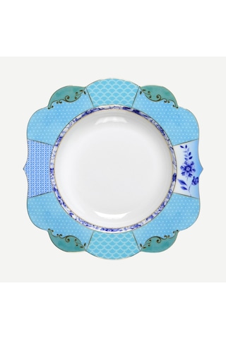 Mavi Porselen Çukur Tabak 23,5 Cm