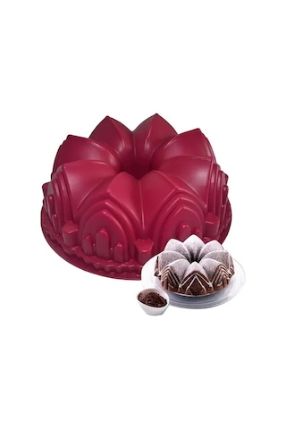 Trendooze Gaojunshop01 Mor Kale Taçlı Silikon Kek Kalıbı, Şık Dıy Çikolata Kek