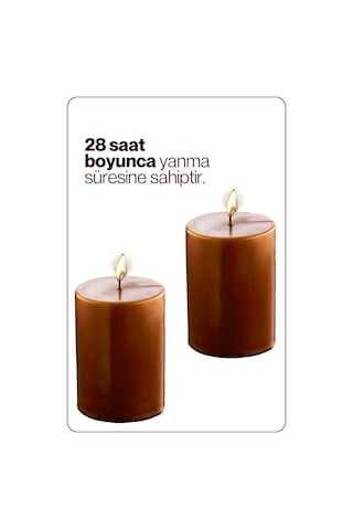 Grimorlife 2'li Dekoratif Mum Seti - Yeni Yıl Yılbaşı Hediyelik Mum - Kahverengi Beton Mum Diğer
