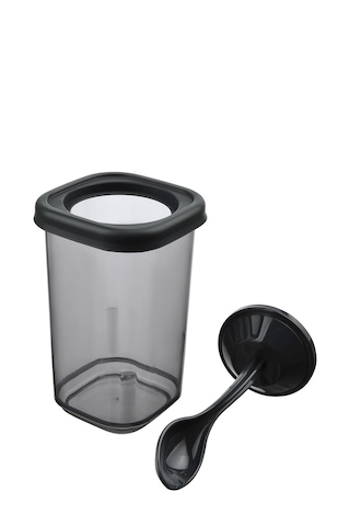 6 Lı Kendinden Kaşıklı Tuzluk & Baharatlık Seti 350 Ml. Gri