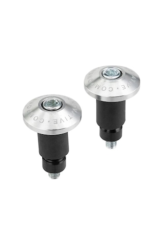 2 Adet Motosiklet Aksesuarları Gidon Kapağı Uç Tapaları - Gümüş Rengi