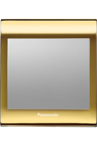 Viko Panasonic Thea Blu Tekli Anahtar Çerçeve Gold+dore, Kapak Metalik Beyaz