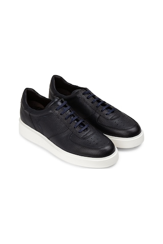 Deery Hakiki Deri Lacivert Erkek Sneaker Ayakkabı - 01965Mlcve01 Lacivert
