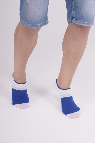 The Socks Company 3 Çift Özel Kutulu Erkek Görünmez Çorap 23SDCR151P Beyaz - Gri