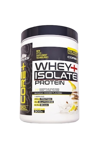 Mustang Nutrition Core+ Series Isolate Whey Protein Tozu 900 Gr 30 Servis Muzlu Kurabiye + Shaker + Protein Kahve Hediyeli Muz Aromalı