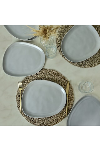 Tabak Servıs Tetra 30 Cm 6 Adet Mat Grı 995