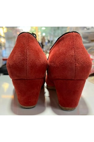 Bitangosu "flamenkonun Ateşi" Flamenko Ve Dans Ayakkabısı 5.5 Cm Topuk Boyu - Kırmızı/siyah Biyeli, Ahşap Ve Çivili Taban Kırmızı Kadife