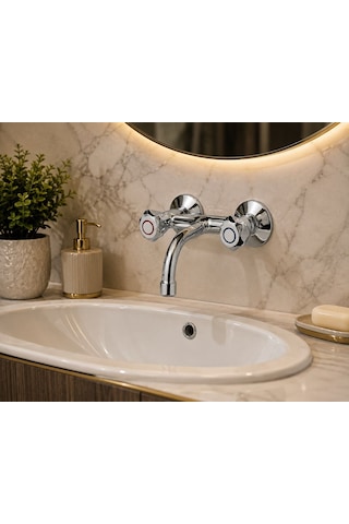 Lıfe Sabit Lavabo Bataryası Abdest Acar 05.04.800 Altın