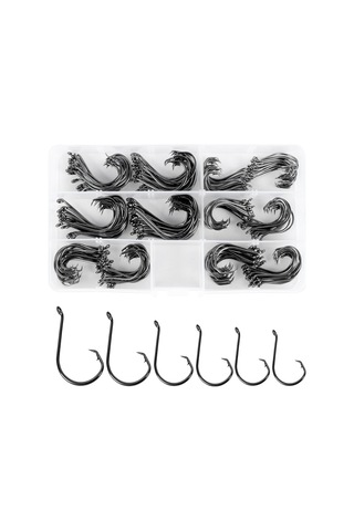 Xindoker T0190 180 Adet Yüksek Karbon Çelik Balık İğnesi Seti - Farklı Boylar, Keskin Uç, Barbed, Şeffaf Depolama Kutusu