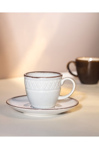 Madame Coco Antique 6 'lı Kahve Fincan Seti Fınc000000005790ml-gri-1