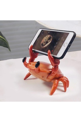 Gümüş Vaorlo Sevimli Yengeç Tutucu Akıllı Telefon Pan Gözlük Telefon Tutucu Masası Standı Yaratıcı Braketi Canlı Film İzle