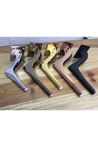 Zarif Metal Ayak 25cm Mat Siyah Komidin Koltuk Ünite Şifonyer Dolap Vestiyer Modern Mobilya Ayağı