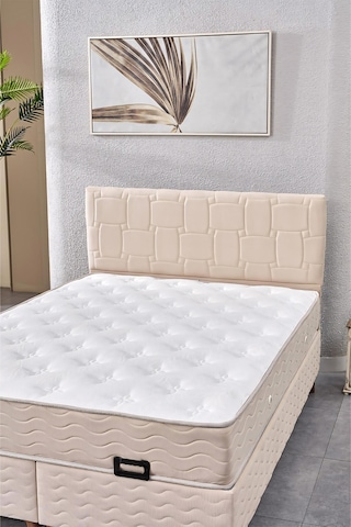 Evdemo Vizyon Çift Kişilik Baza Başlık Yatak Seti Krem 150 200 150 x 200