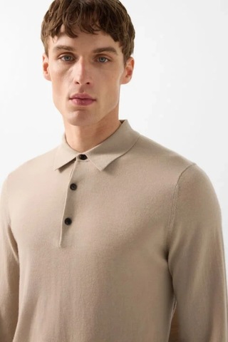 Bogner Fire&ıce Bogner Jake Yün-kaşmir Lüks Stil, Erkek Triko Polo Sweatshirt Camel