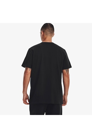 Under Armour Logo Emb Heavyweight Ss Erkek Siyah T-shirt Düz 1373997 Siyah